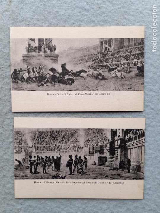 Postcards: Lote de 2 postales antiguas del Coliseo de Roma.