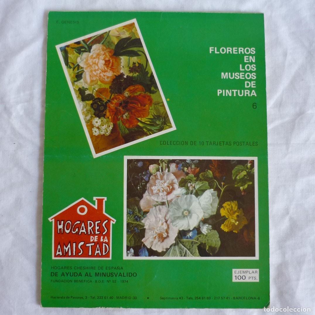 Postales: Colecci&oacute;n de 10 postales Floreros en los museos de pinturas