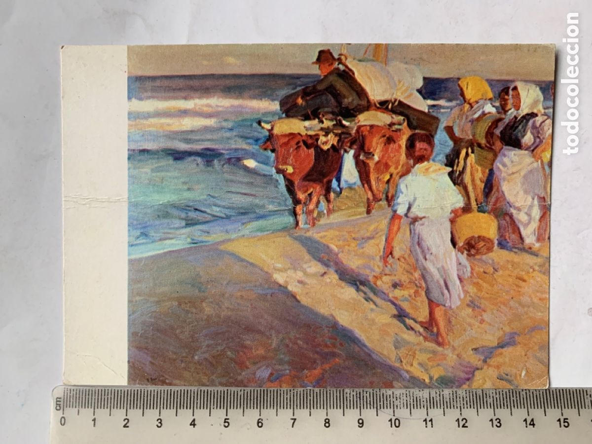 Cartoline: POSTAL. SOROLLA. SACANDO LA BARCA. MUSEO SOROLLA. FOTOCOLOR. DOM&Iacute;NGUEZ RAMOS.