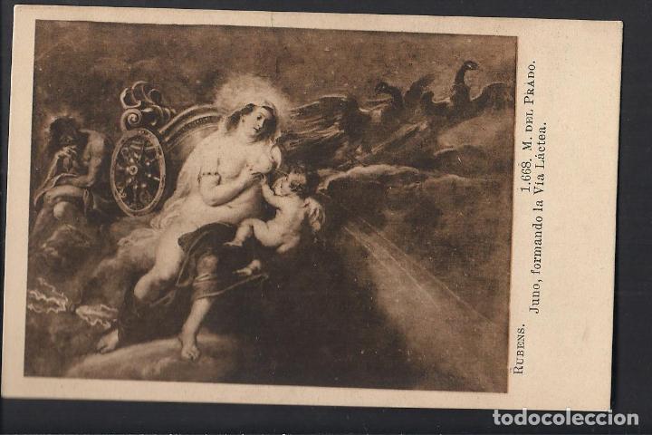 Postales: Antigua postal de Rubens. Juno, formando la Via L&aacute;ctea. - Foto 1