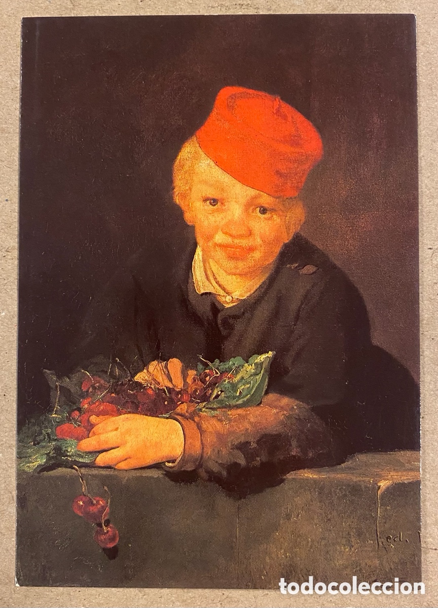 Postcards: E. MANET &ldquo;L&rsquo;ENFANT AUX CERISES&rdquo;. POSTAL SIN CIRCULAR PROMOCIONAL MUSEU CALOUSTE GULBENKIAN.
