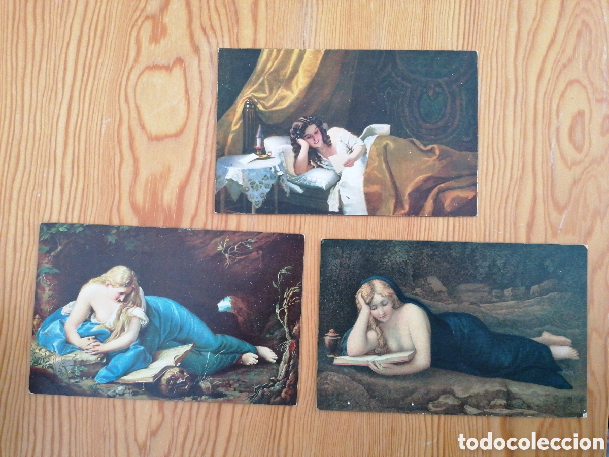 Postcards: 3 Postales. Mujeres leyendo. Stengel 29705, 29722 y 29771. A&ntilde;o 1950 aprox.
