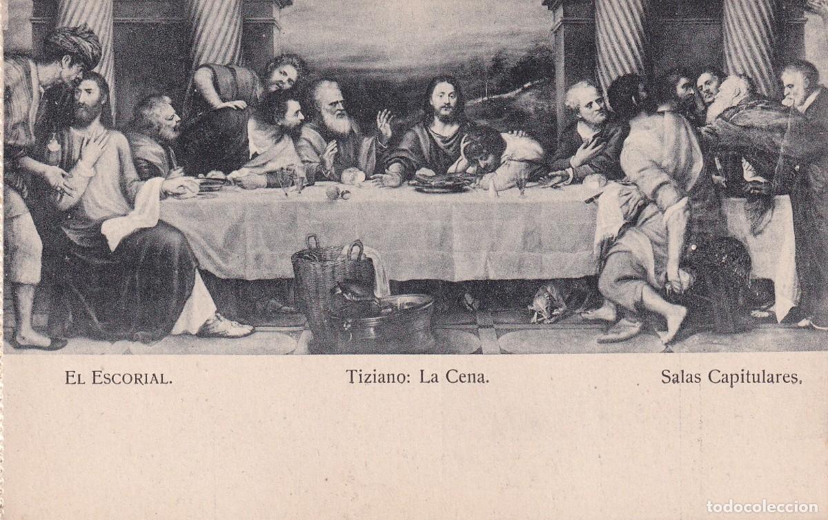 Postales: EL ESCORIAL - TIZIANO. LA CENA - Foto 1