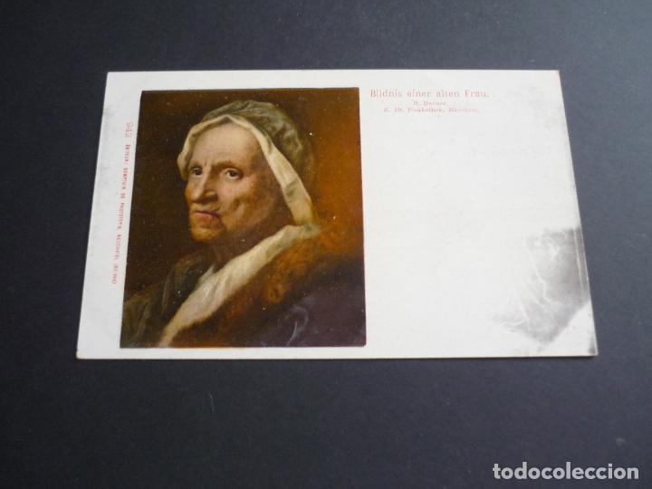 Postales: CUADRO DE B. DENNER POSTAL REVERSO SIN DIVIDIR - Foto 1