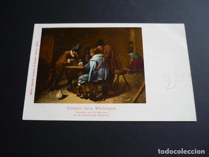 Postales: CUADRO DE A. BROUWER POSTAL REVERSO SIN DIVIDIR - Foto 1