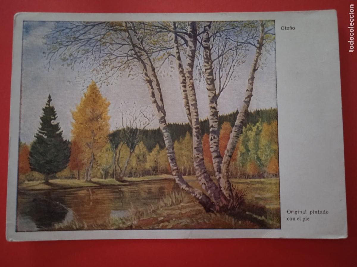 Postales: OTO&Ntilde;O, N&ordm; 608 - ORIGINAL PINTADO CON EL PIE POR B. SCHMITZ-HOCHBURG.