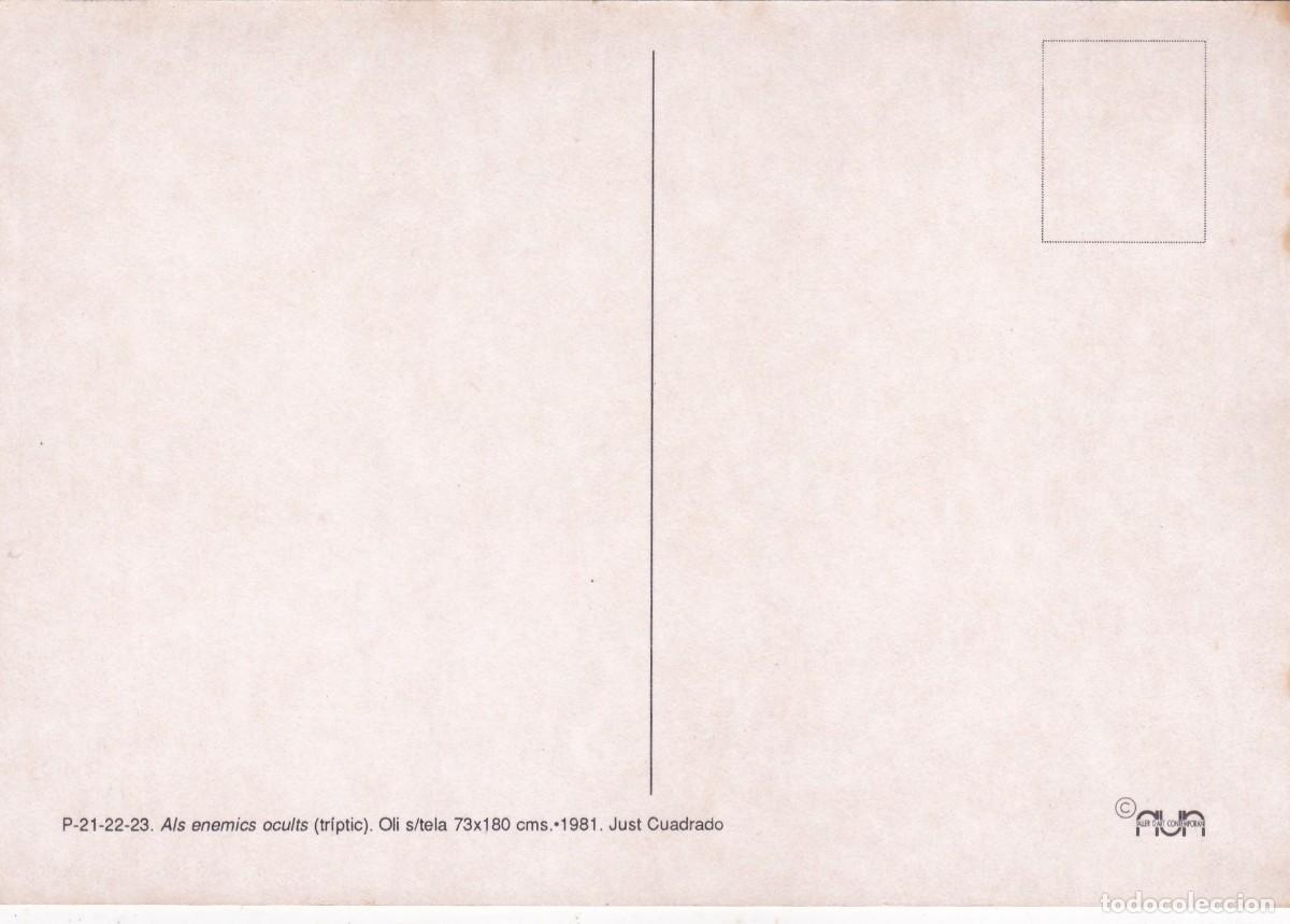 Postales: ALS ENEMICS OCULTS (1981). JUST CUADRADO - TRIPTICO - Foto 2