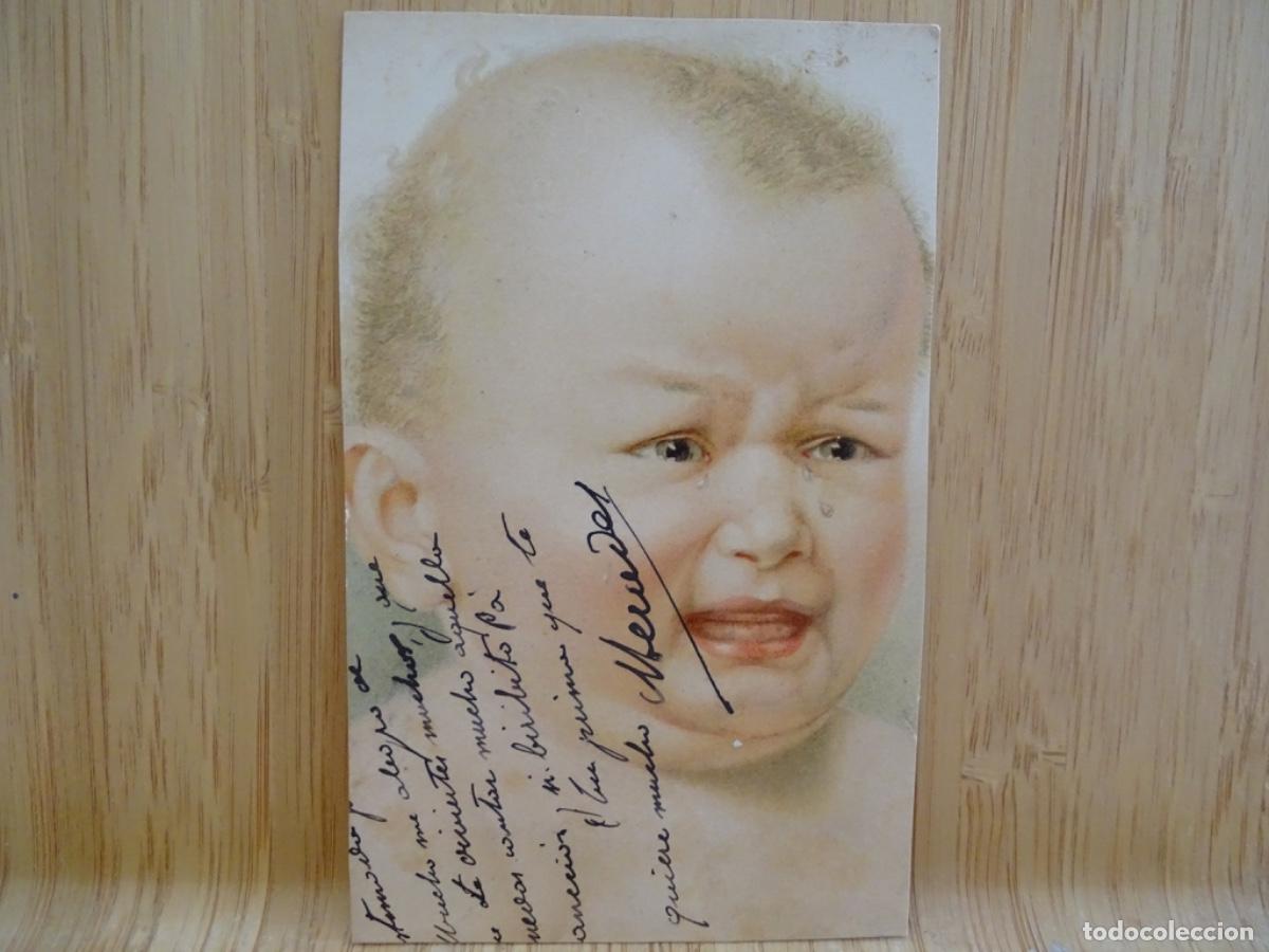 Postales: NI&Ntilde;O LLORANDO. CIRCULADA A LA ESCALA. - Foto 1