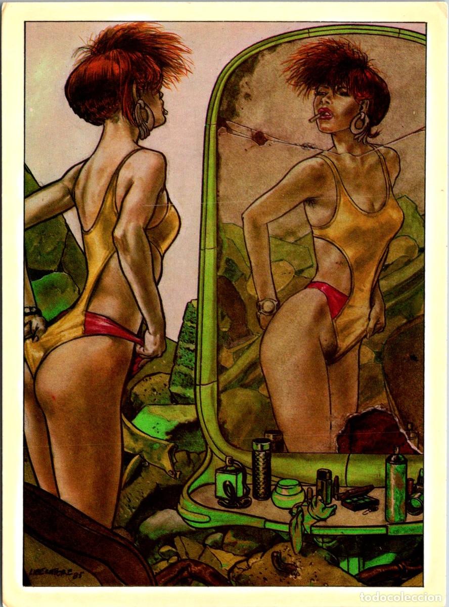 Postales: Gaetano Liberatore - La femme au miroir - Postal - Ed. Aedena 18/7 - 145x105mm
