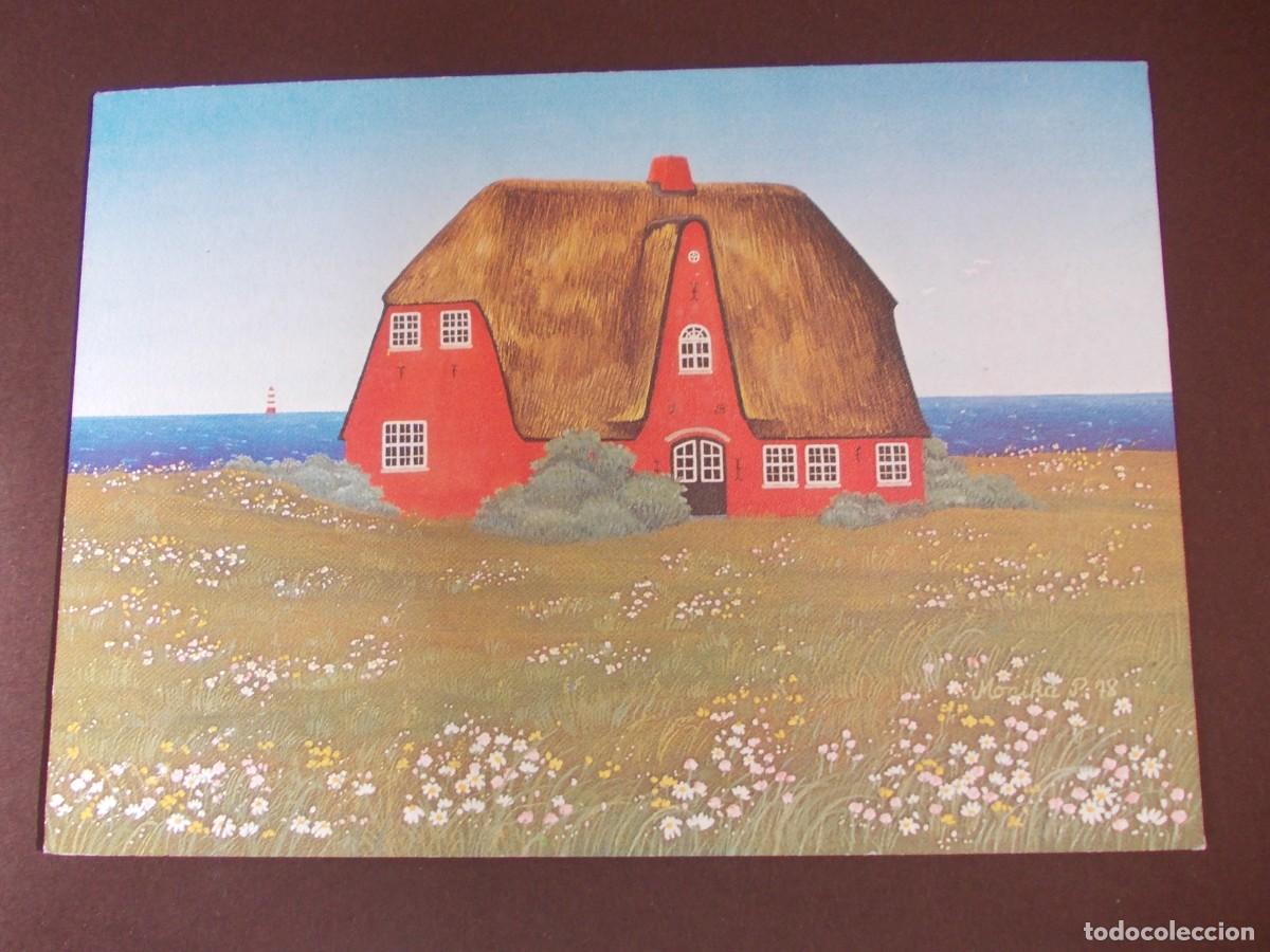 Postkarten: Grusskarten Verlang Deutsch ALLG-N- 136 Casas de Alemania Monika Piotrowski Casa frisia junto al mar