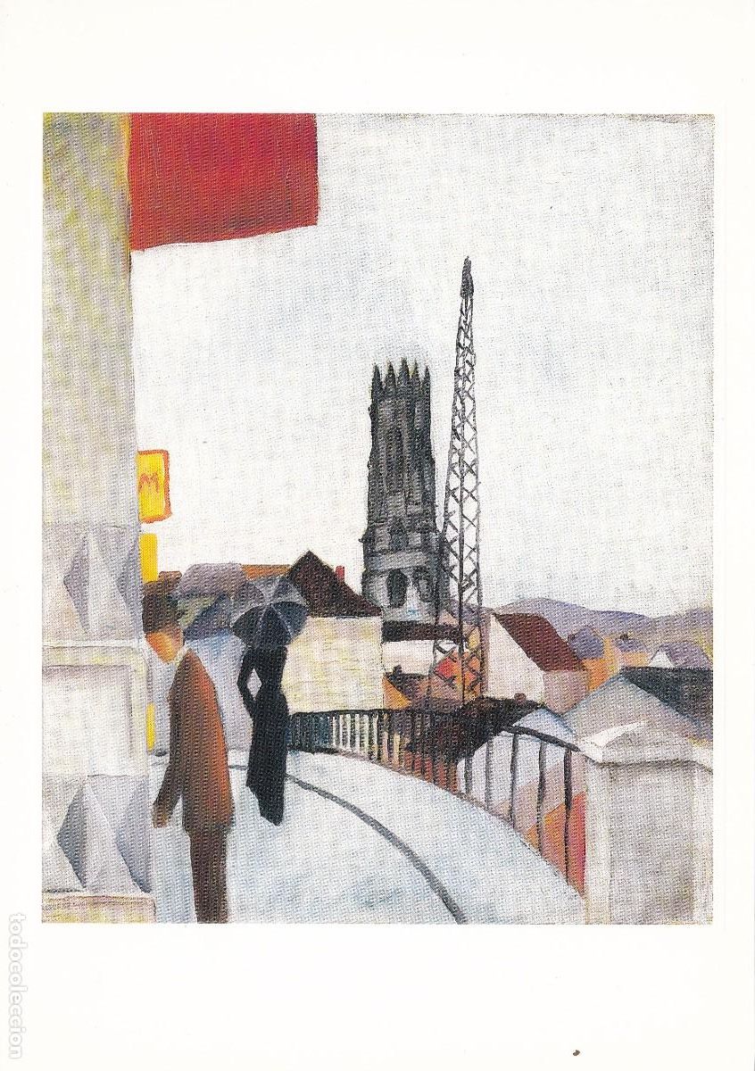 Postais: TARJETA D&Iacute;PTICO UNICEF. N&ordm; 9309. AUGUST MACKE. LA CATEDRAL DE FRIBURGO, SUIZA