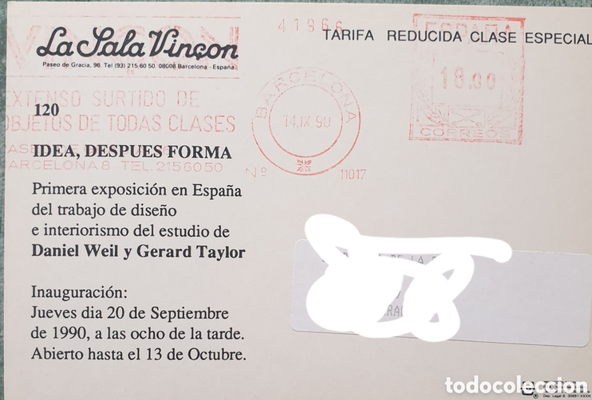 Postales: Postal Vin&ccedil;on n&uacute;m. 120 Daniel Weil. Gerard Taylor 1990 - Foto 2