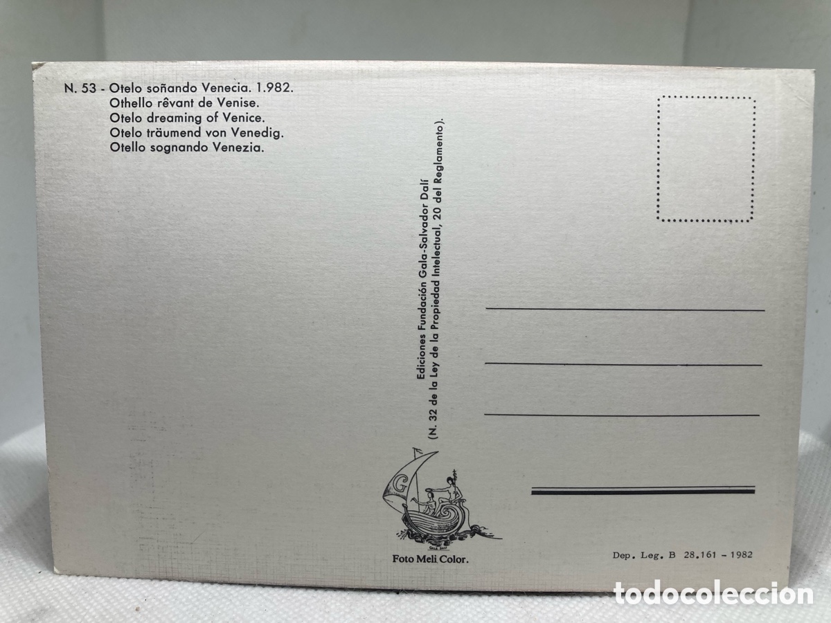 Postales: POSTAL DE DAL&Iacute; &ldquo; OTELO SO&Ntilde;ANDO VENECIA 1982 - Foto 2