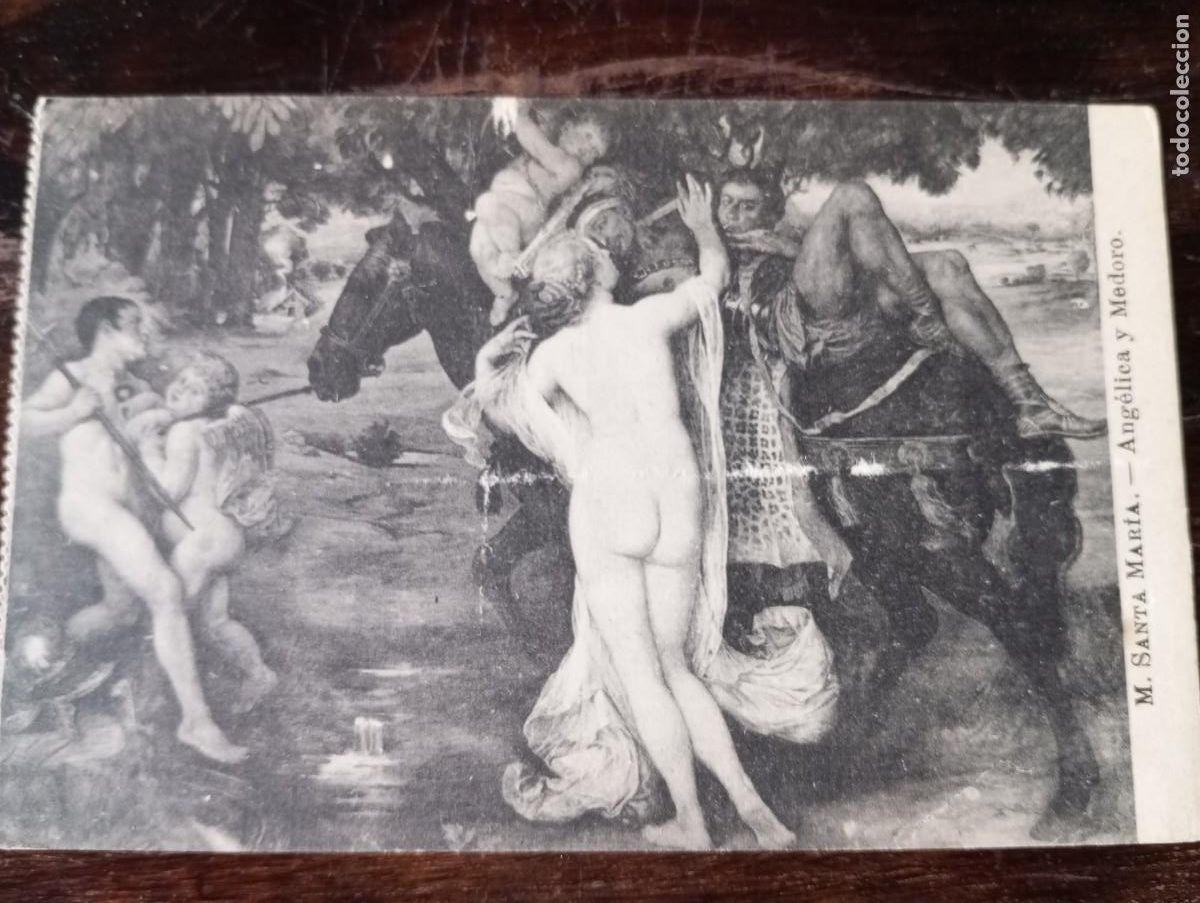 Cartoline: ANTIGUA POSTAL, ANGELICA Y MEDORO, M DE SANTA MARIA