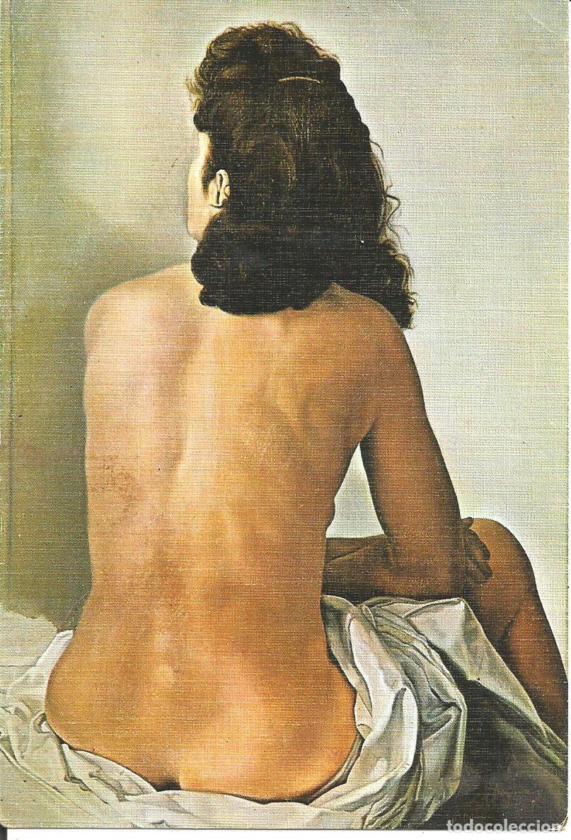 Postales: POSTAL GALA DE ESPALDAS MIRANDO ESPEJO INVISIBLE - EDICIONES TEATRO MUSEO DAL&Iacute;- 1974