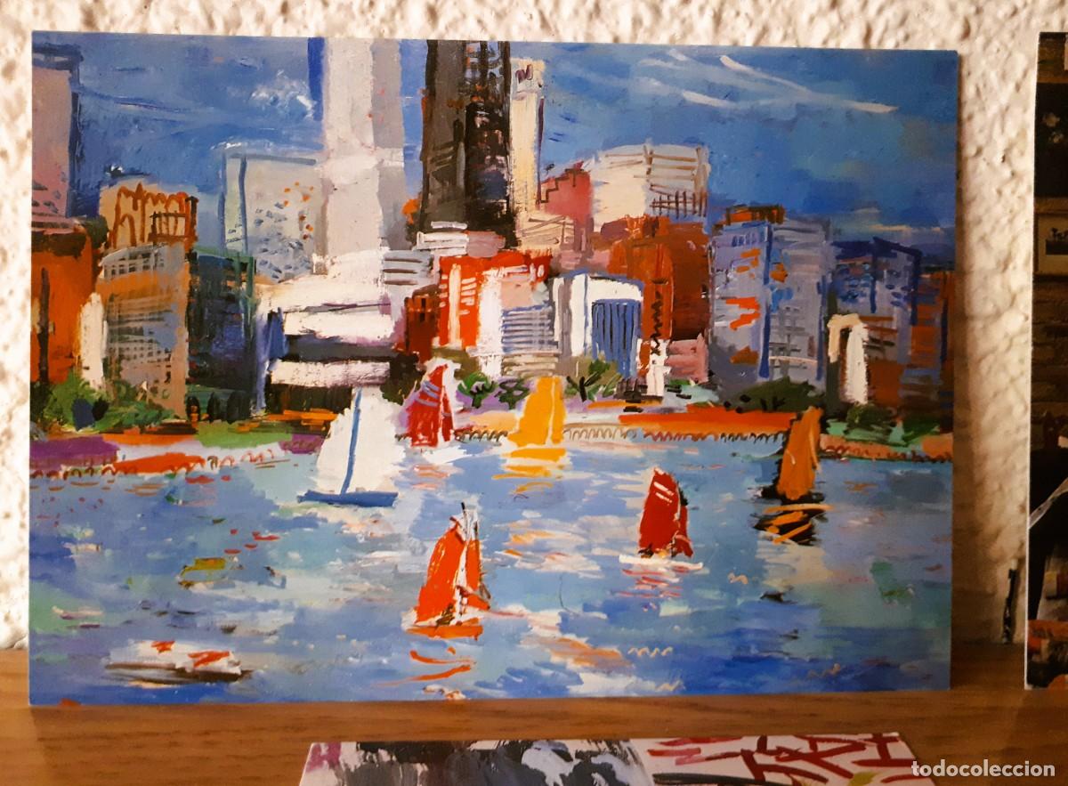 Postales: 6 Tarjeta de Invitaci&oacute;n para la Exposicion NEW PAINTINGS BY Willy Ramos en la Peter Bartlow Gallery, Chicago,1996. En la imagen Oleo titulado Sailing on the lake - Foto 6