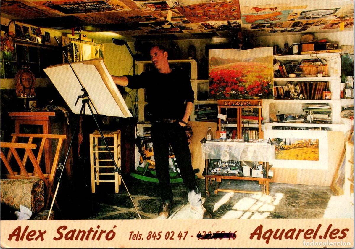 Postales: Alex Santir&oacute; - Aquarel&middot;les - Dors: Text de Diana Gilpiera - 1996 - Postal - 148x103mm