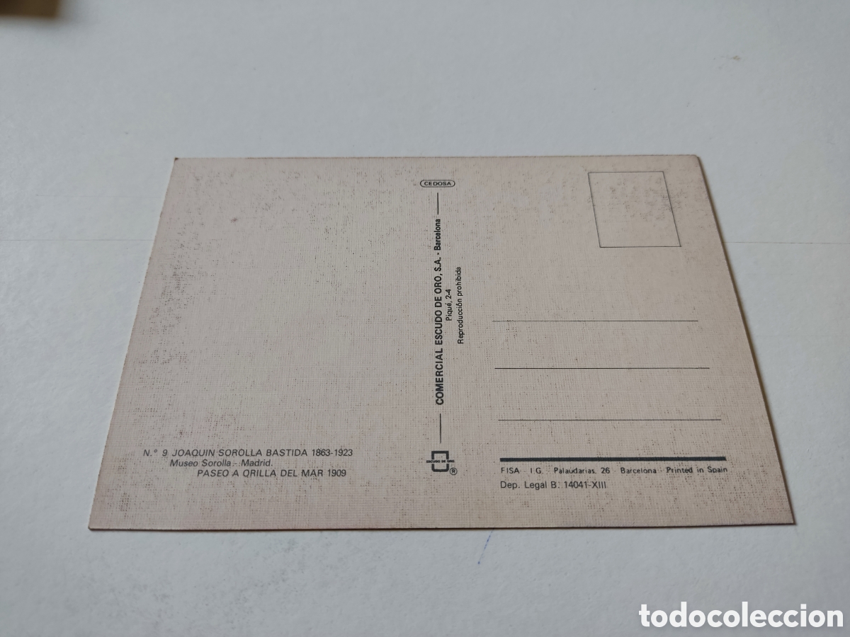 Postales: Posta Arte, Joaqu&iacute;n Sorolla - Foto 2