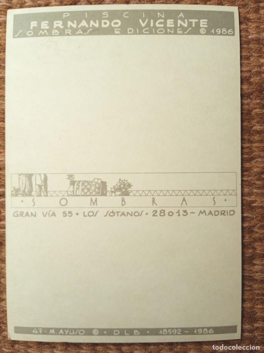 Postales: FERNANDO VICENTE - PISCINA - SOMBRAS EDICIONES 1986 - Foto 2