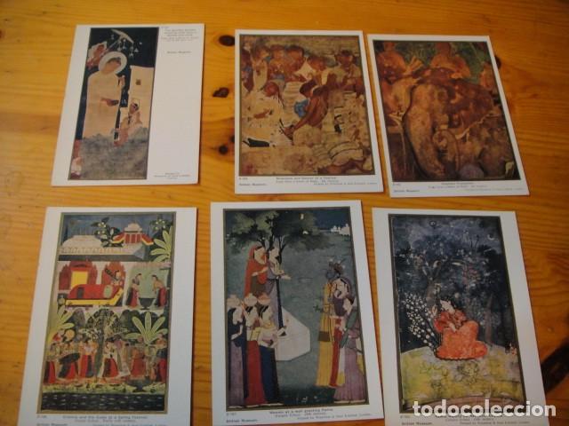 Postales: pintura ind&uacute; - 6 postales , museo britanico