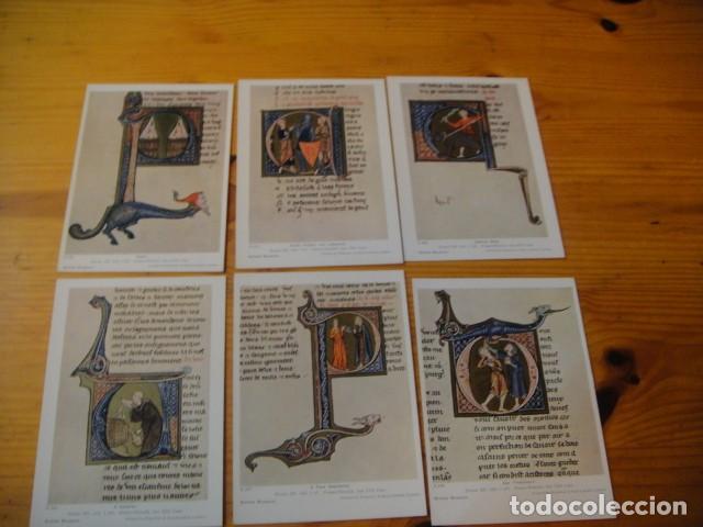 Postales: vida medieval - serie de 6 postales - museo britanico