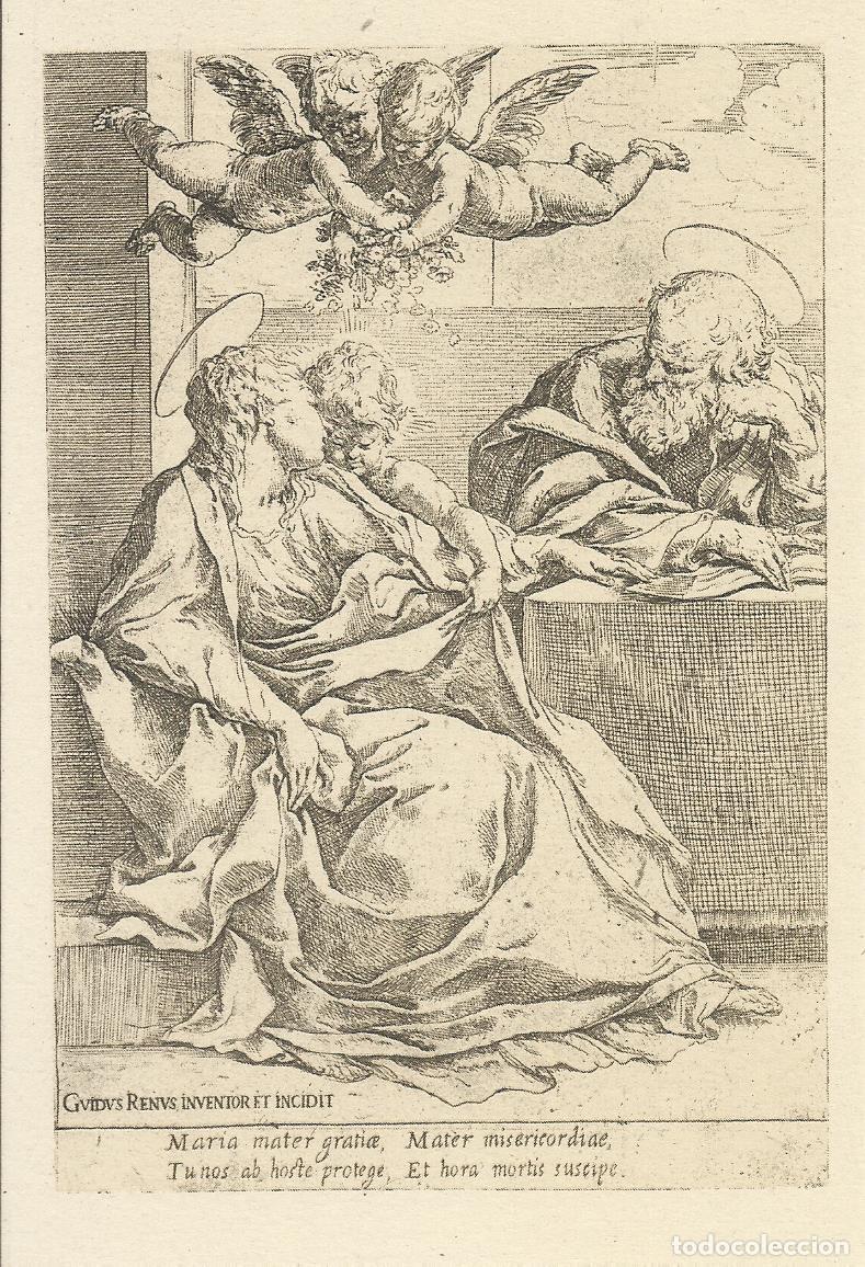 Postales: Postal. Arte. Guido Beni. Nuestra Se&ntilde;ora con el Ni&ntilde;o, San Jos&eacute; y &aacute;ngeles. Seix Barral. 10x15 cm.