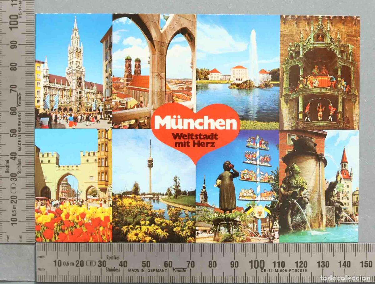 Postkarten: POSTAL. MUNCHEN BILDER VON LINKS NACH RECHTS