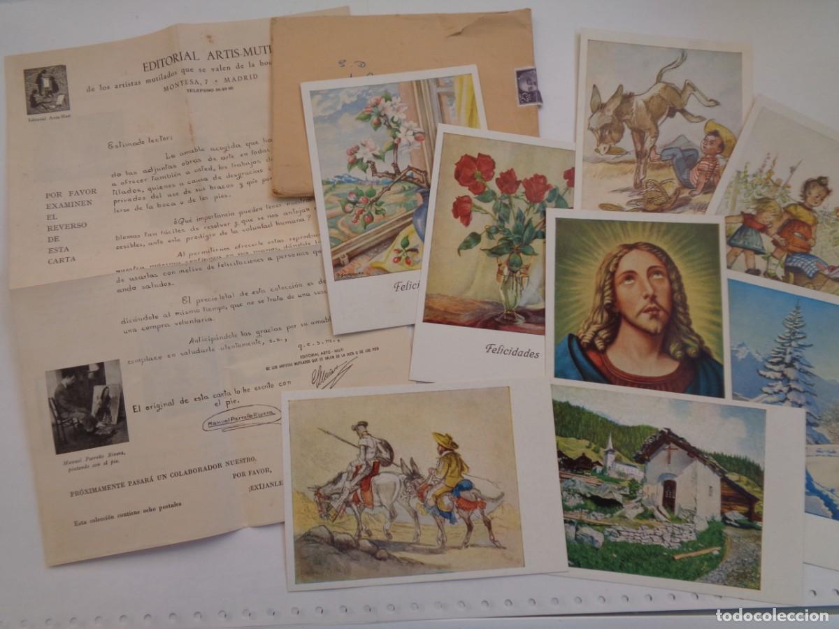 Postkarten: EDITORIAL ARTIS-MUTI : LOTE 8 POSTALES SIN USAR, CARTA Y SOBRE DE ENVIO. 1960