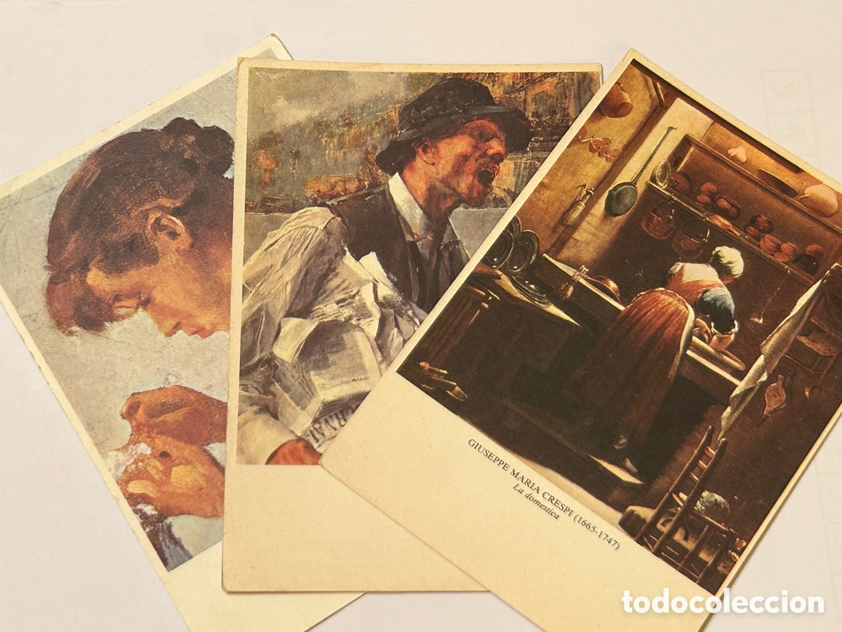 Postales: 3 TARJETAS POSTALES SIN CIRCULAR. EL TRABAJO EN EL ARTE. SIGNORINI. BOLDINI. CRESPI. PINTURA. ITALIA
