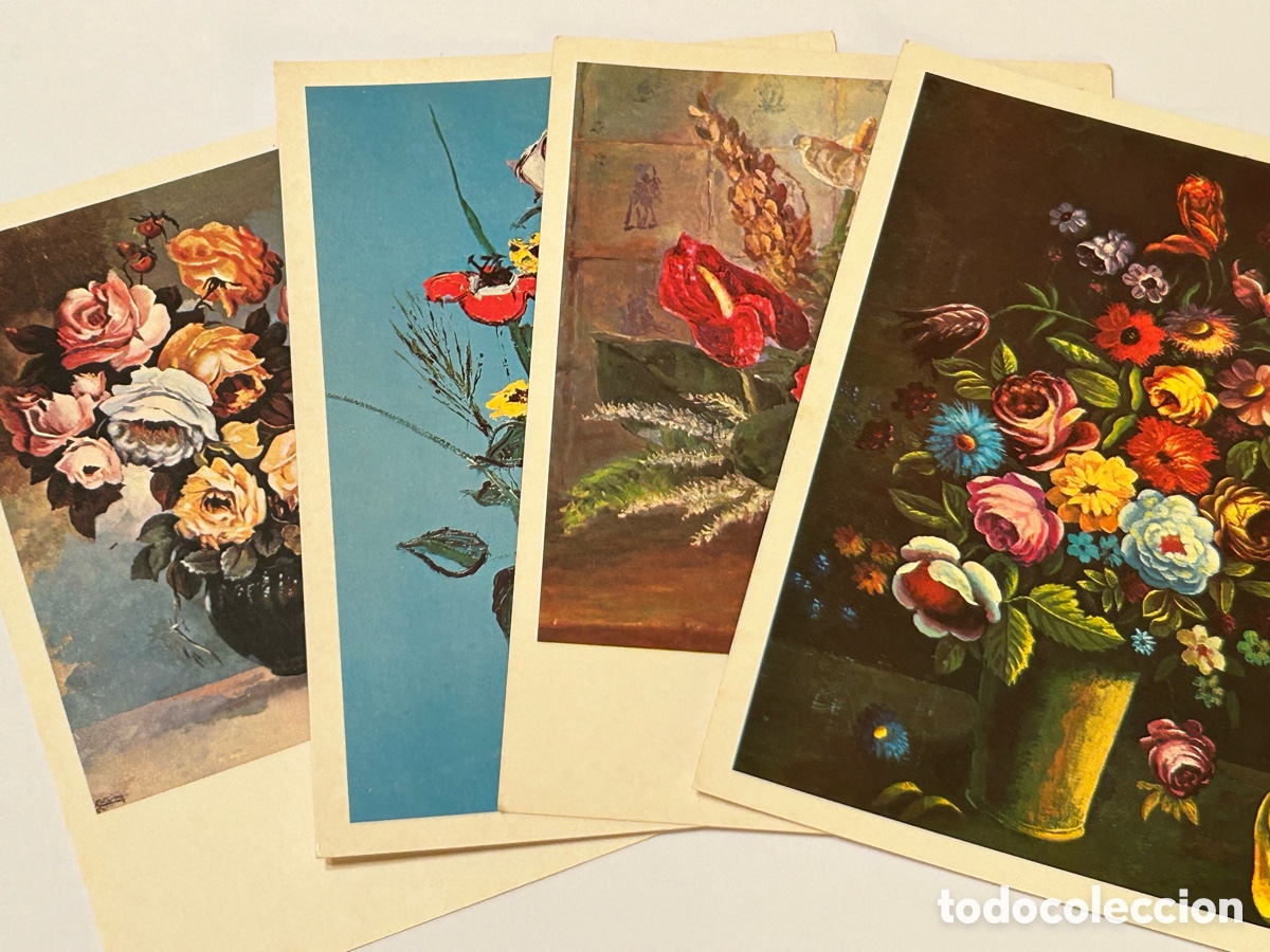 Postales: LOTE 4 TARJETAS POSTALES. FLORES - Foto 10