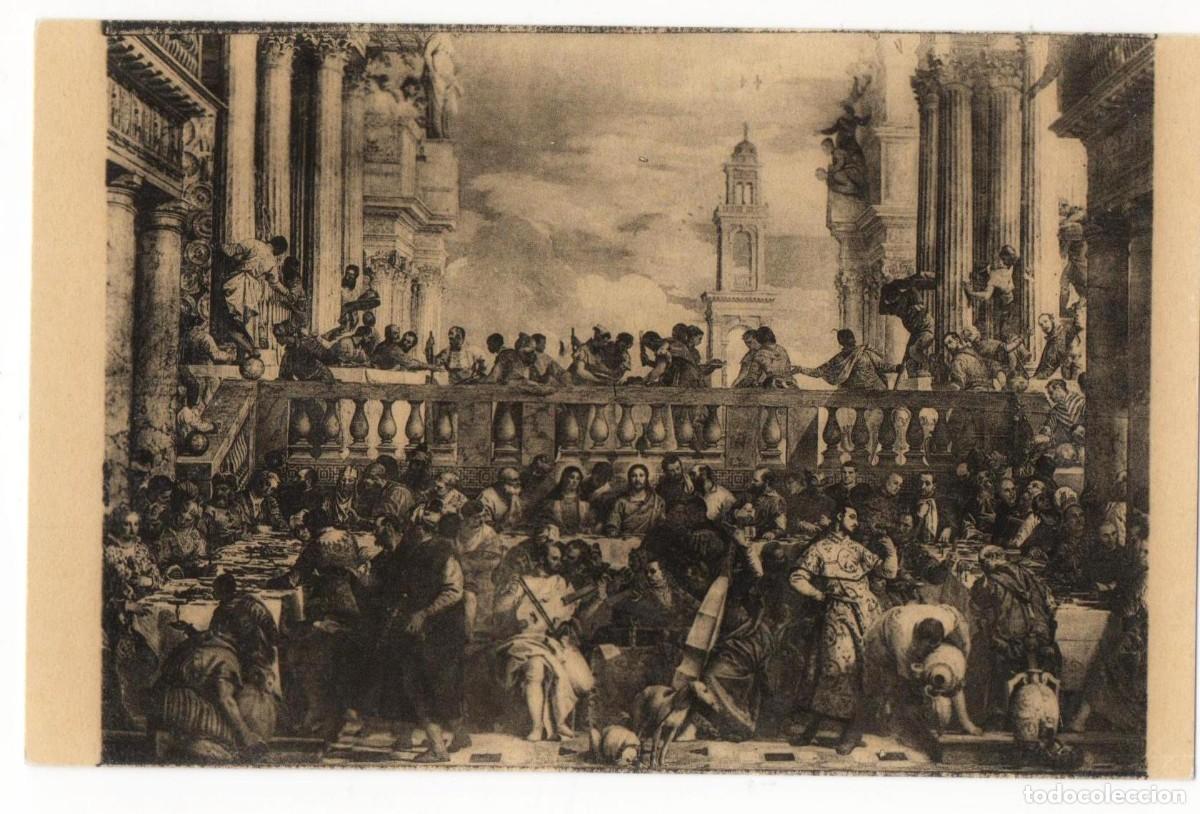 Postales: Postal principios del XX -Pintura-Museo del Louvre-Veronese-Las Noces de Cana-