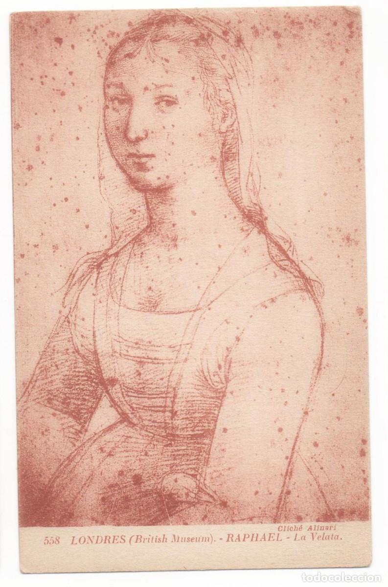 Postais: Postal principios del XX -Pintura- British Museum-Raphael- La Velata-sin circular-