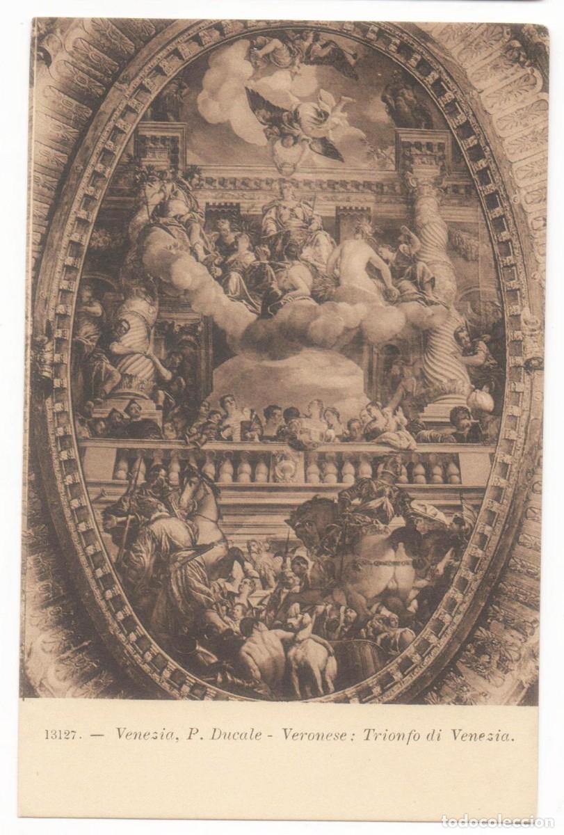 Cartes Postales: Postal principios del XX -Venecia-Palacio Ducal- Veronese-Triunfo de Venecia-sin circular