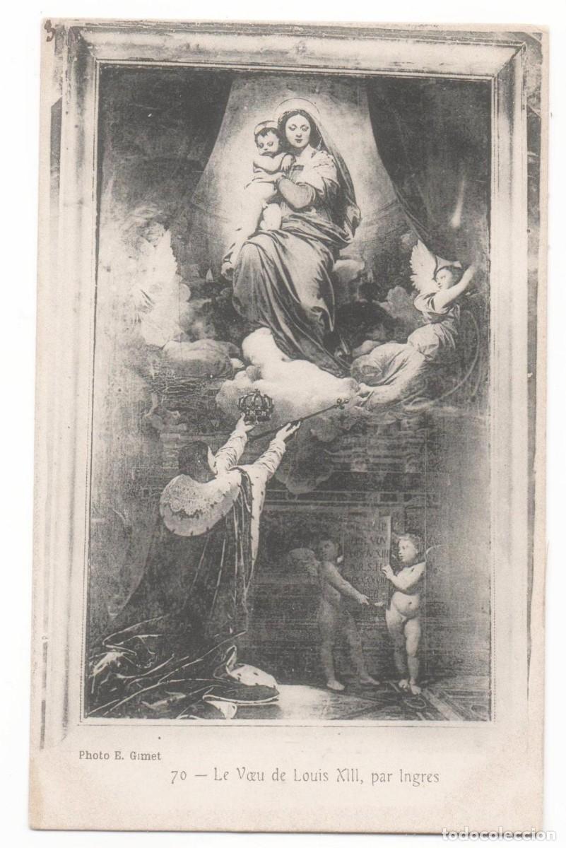 Postcards: Postal principios del XX -Ingres-El deseo De Luis XIII-sin circular