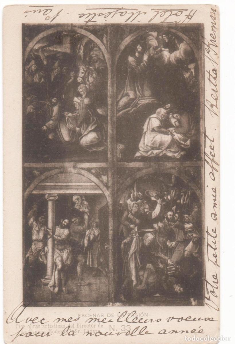 Postcards: Postal espa&ntilde;ola principios del XX -Editada por la Espa&ntilde;a Moderna- Escenas de la Pasi&oacute;n-circulada-