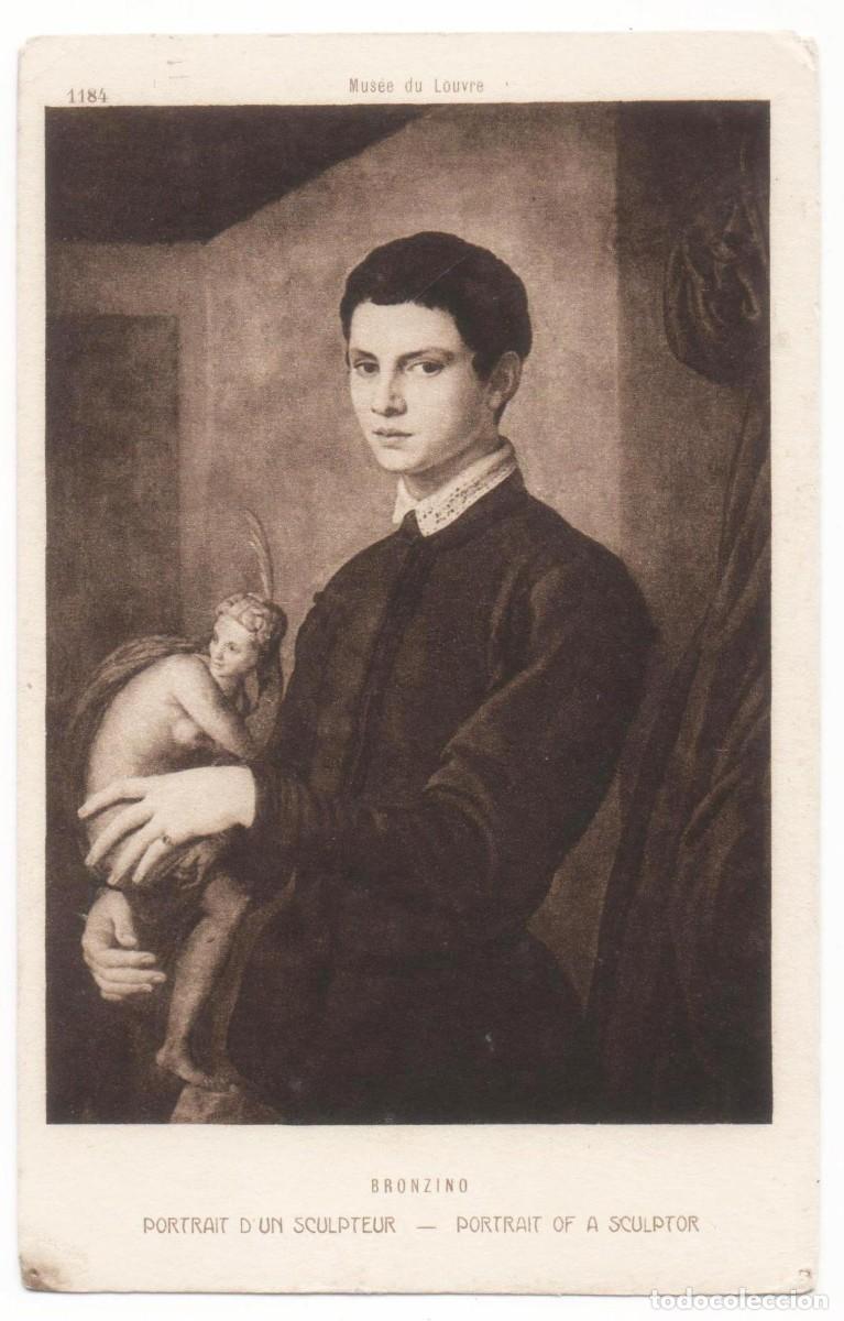 Postales: Postal principios del XX -Museo del Louvre-Bronzino-Retrato de un escultor--sin circular-