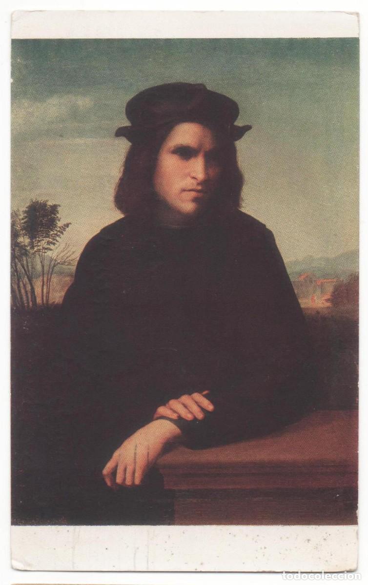 Postais: Postal principios del XX -Escuela Florentina siglo XVI- -Retrato de un joven-circulada-