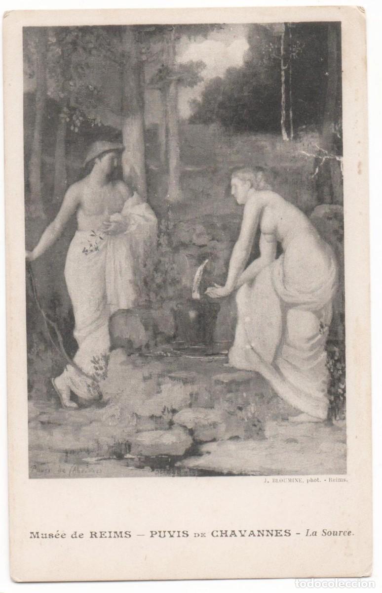 Cartes Postales: Postal principios del XX-Pintura-Museo de Reims-Puvis de Chavannes-La Fuente-sin circular-