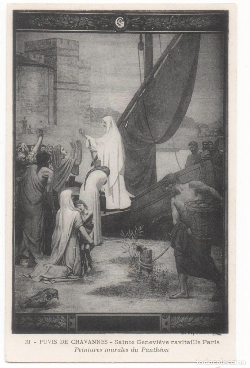 Cartes Postales: Postal principios del XX-Pinturas Murales del Pante&oacute;n-Puvis de Chavannes--sin circular-