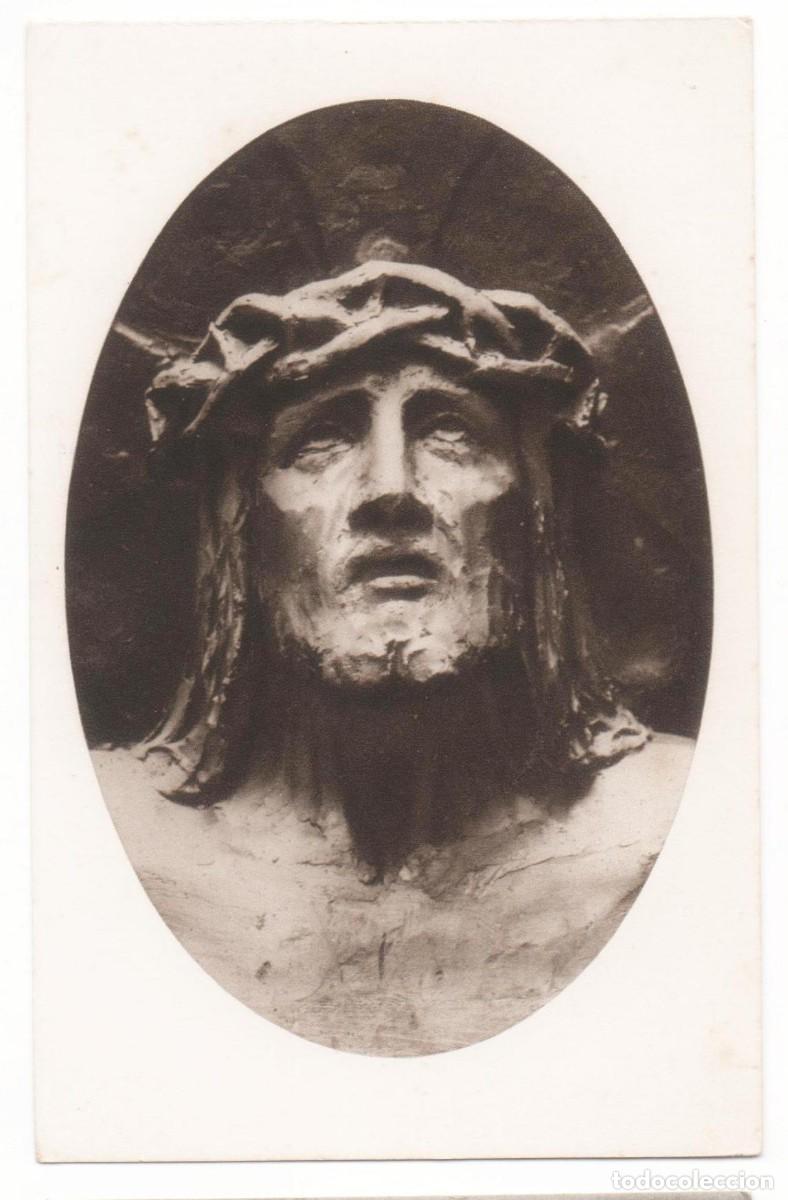 Postales: Postal principios del XX-Escultura- Bas&iacute;lica de Lisieux-Cabeza de Cristo-sin circular-