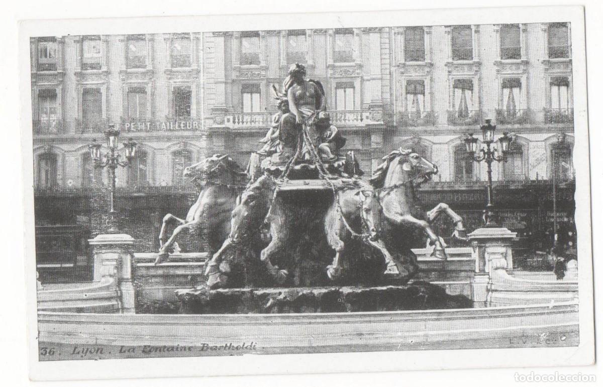Cartes Postales: Postal principios del XX-Escultura-La Fuente Bartheldi-Lyon-sin circular-