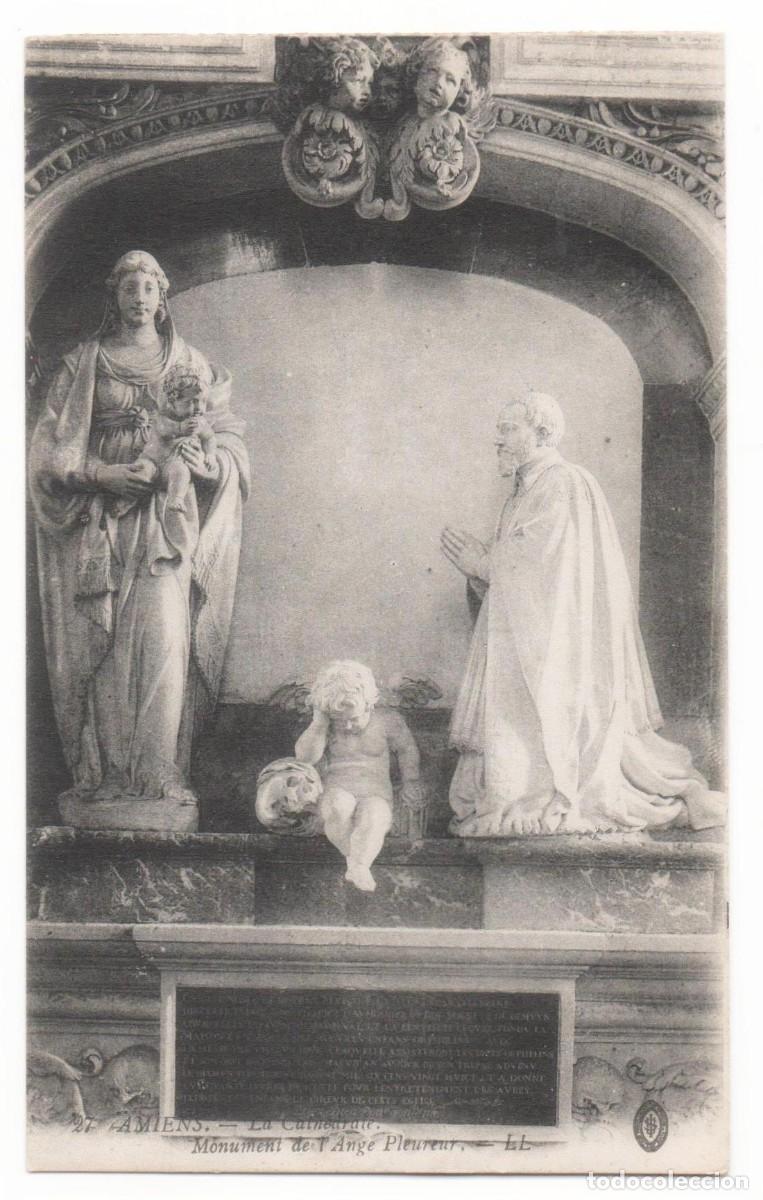 Postais: Postal principios del XX-Escultura-Amiens-Monumento del &Aacute;ngel Llor&oacute;n-Sin circular-