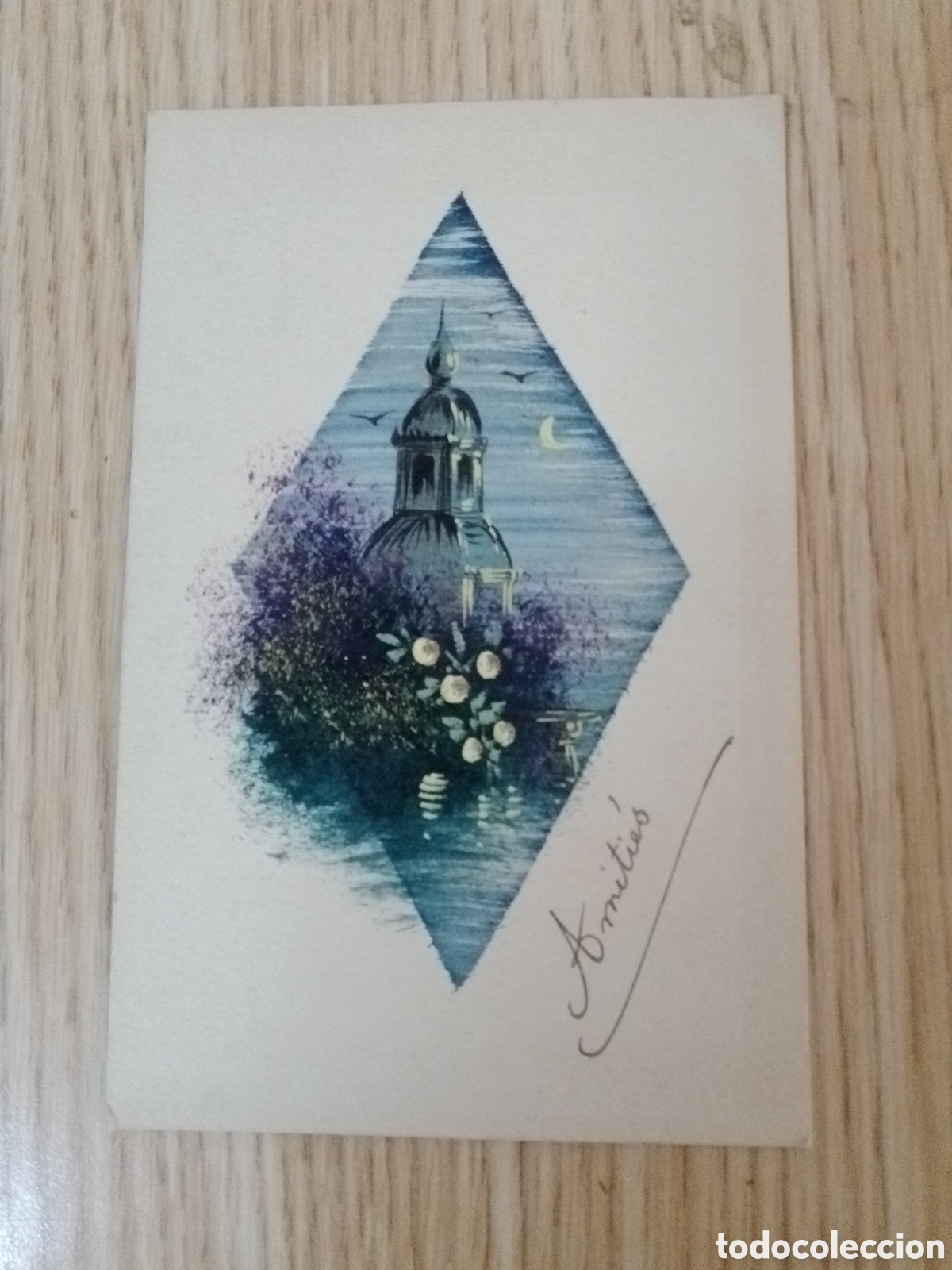 Cartes Postales: postal faro pintada a mano antigua escrita