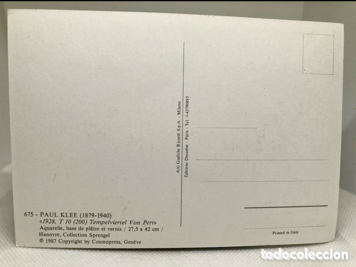Postales: POSTAL DE PAUL KLEE 1987 sin circular - Foto 2