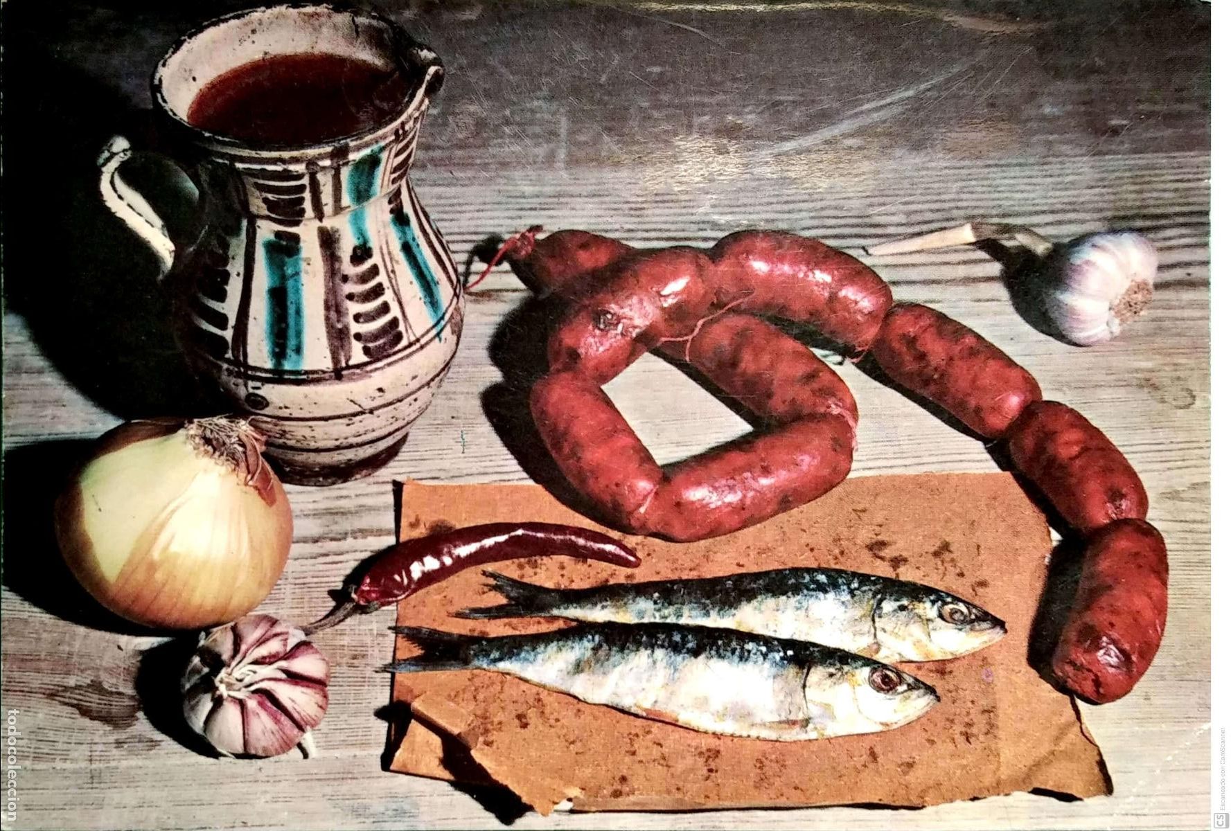 Postales: Bodeg&oacute;n. 4 Productos varios. Garc&iacute;a garrabella. Usada con sello. Color
