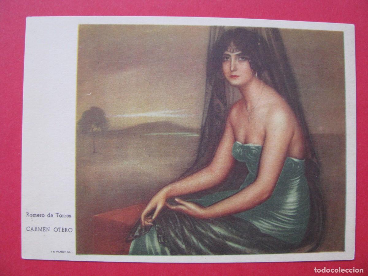 Postcards: POSTAL DE JULIO ROMERO DE TORRES. CARMEN OTERO. 14,5X10,5 CM. DETR&Aacute;S EN BLANCO.