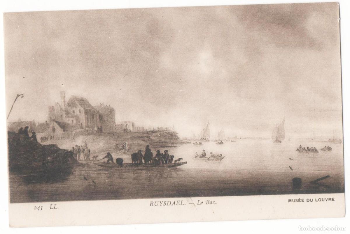 Cartes Postales: Postal principios del XX-Museo de Louvre- Ruysdael-sin circular-