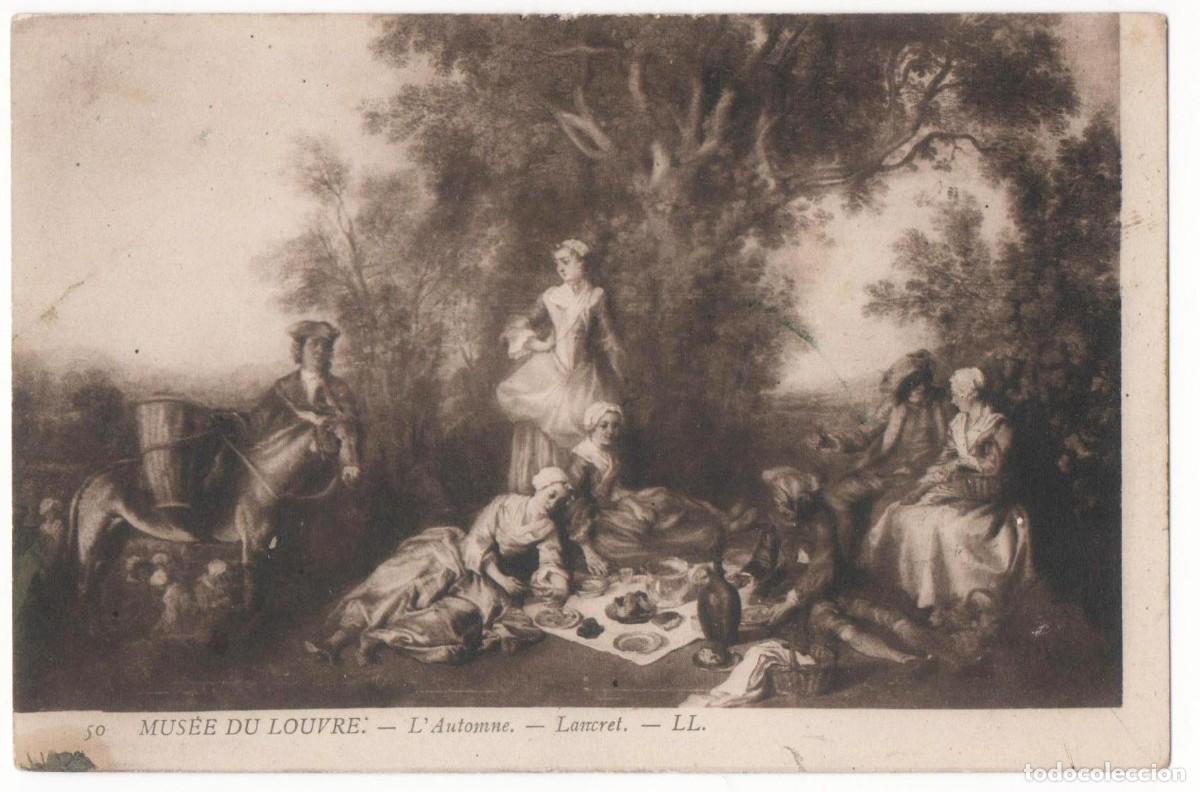 Postcards: Postal principios del XX-Museo de Louvre- Lancret-sin circular-