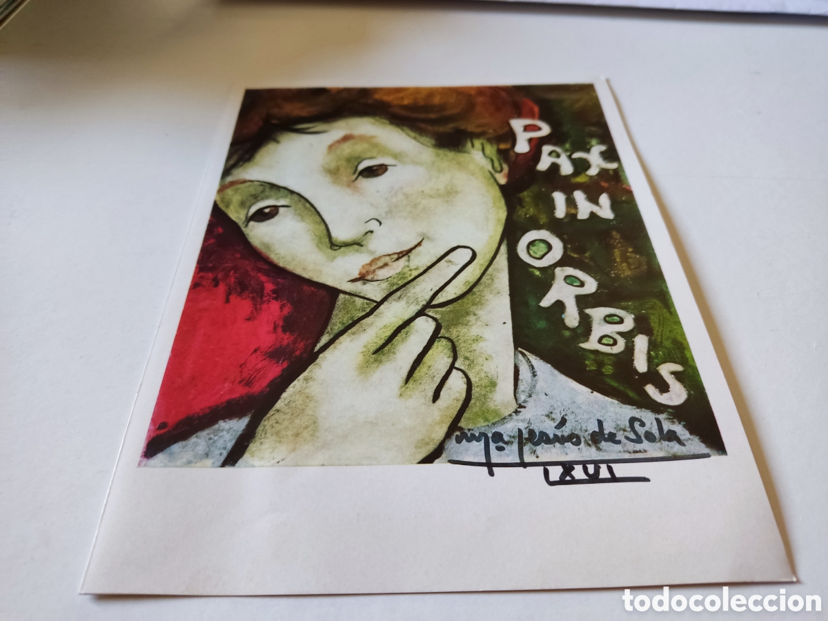 Cartes Postales: Postal dibujo de Mar&iacute;a Jes&uacute;s De Sola FIRMADO a mano por la artista