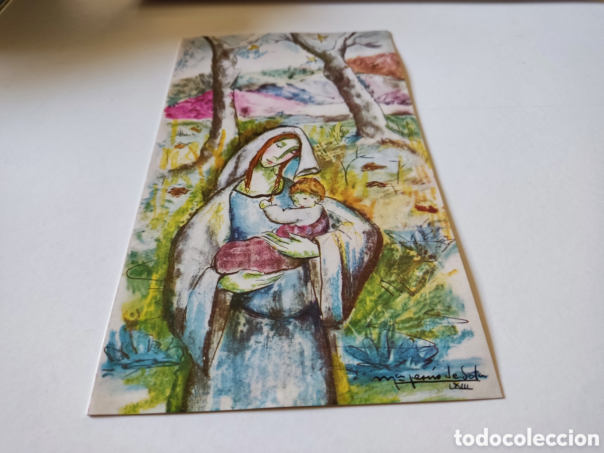 Cartes Postales: Postal dibujo de Mar&iacute;a Jes&uacute;s De Sola FIRMADO a mano por la artista